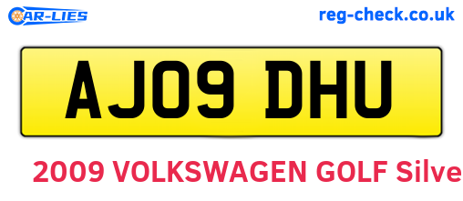 AJ09DHU are the vehicle registration plates.