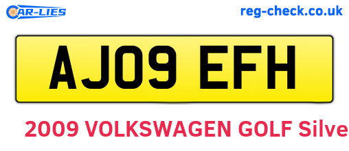 AJ09EFH are the vehicle registration plates.