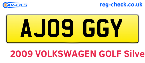 AJ09GGY are the vehicle registration plates.