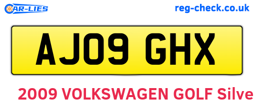 AJ09GHX are the vehicle registration plates.