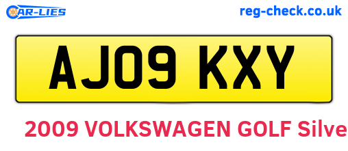 AJ09KXY are the vehicle registration plates.