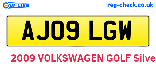 AJ09LGW are the vehicle registration plates.