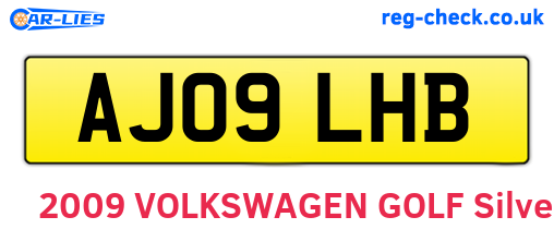 AJ09LHB are the vehicle registration plates.