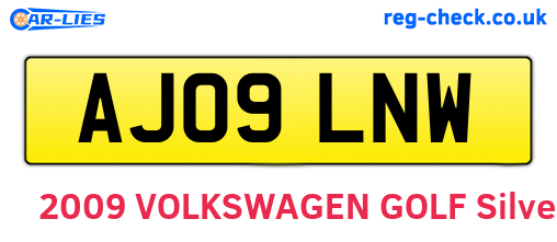 AJ09LNW are the vehicle registration plates.