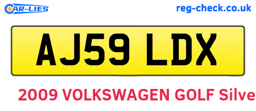 AJ59LDX are the vehicle registration plates.