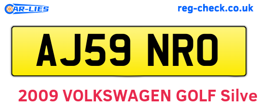 AJ59NRO are the vehicle registration plates.