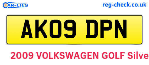 AK09DPN are the vehicle registration plates.