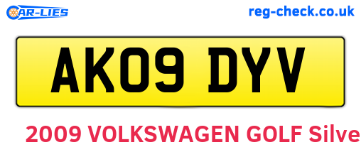 AK09DYV are the vehicle registration plates.