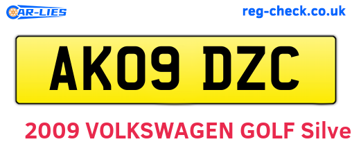 AK09DZC are the vehicle registration plates.