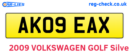 AK09EAX are the vehicle registration plates.