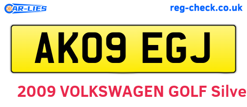 AK09EGJ are the vehicle registration plates.