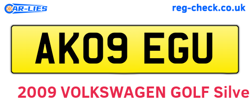 AK09EGU are the vehicle registration plates.
