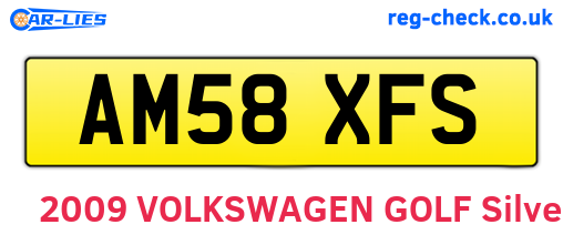 AM58XFS are the vehicle registration plates.