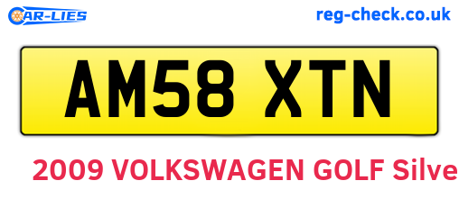 AM58XTN are the vehicle registration plates.