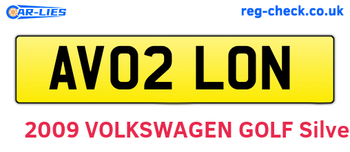 AV02LON are the vehicle registration plates.