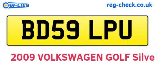 BD59LPU are the vehicle registration plates.