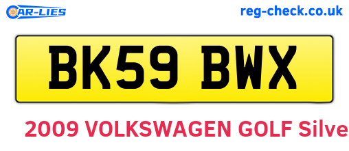BK59BWX are the vehicle registration plates.