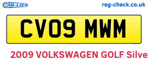 CV09MWM are the vehicle registration plates.