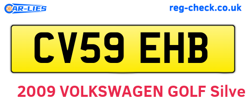 CV59EHB are the vehicle registration plates.