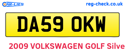 DA59OKW are the vehicle registration plates.