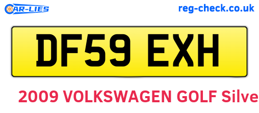 DF59EXH are the vehicle registration plates.