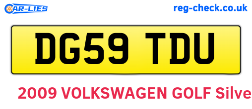DG59TDU are the vehicle registration plates.