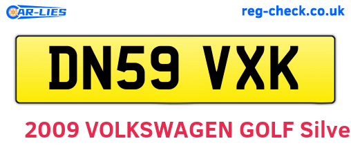 DN59VXK are the vehicle registration plates.
