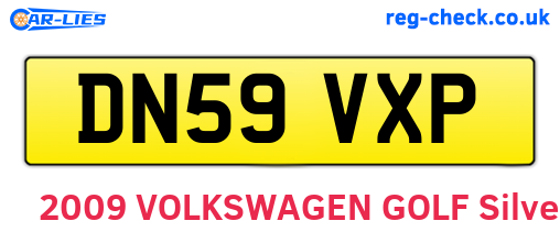 DN59VXP are the vehicle registration plates.