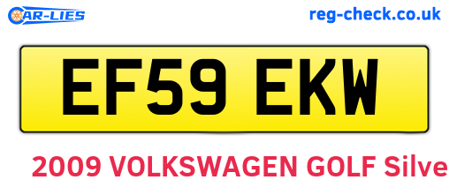 EF59EKW are the vehicle registration plates.
