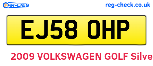 EJ58OHP are the vehicle registration plates.