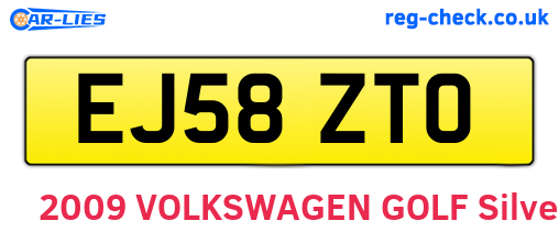 EJ58ZTO are the vehicle registration plates.