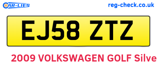 EJ58ZTZ are the vehicle registration plates.