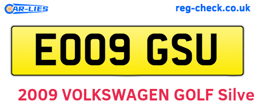 EO09GSU are the vehicle registration plates.