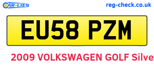 EU58PZM are the vehicle registration plates.