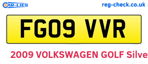 FG09VVR are the vehicle registration plates.