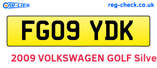 FG09YDK are the vehicle registration plates.