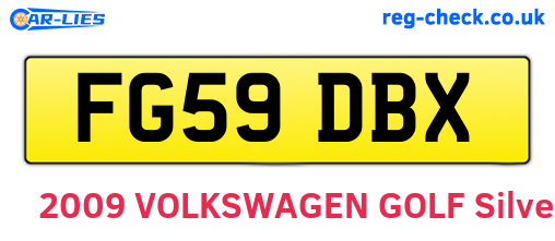 FG59DBX are the vehicle registration plates.
