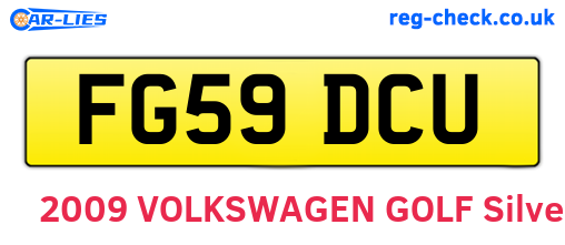 FG59DCU are the vehicle registration plates.