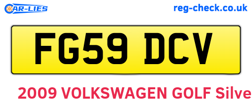 FG59DCV are the vehicle registration plates.