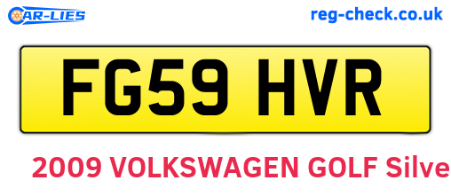 FG59HVR are the vehicle registration plates.