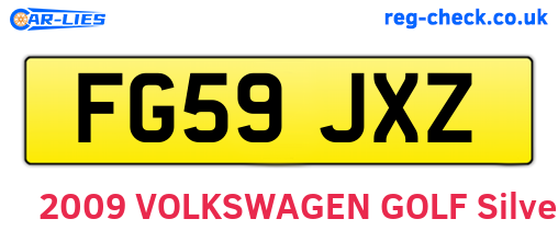 FG59JXZ are the vehicle registration plates.