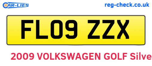 FL09ZZX are the vehicle registration plates.