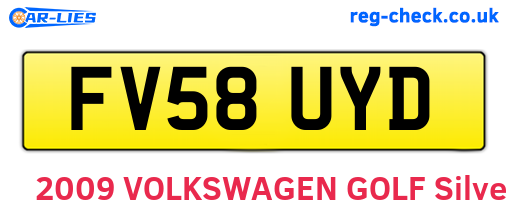 FV58UYD are the vehicle registration plates.