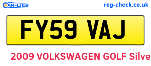 FY59VAJ are the vehicle registration plates.