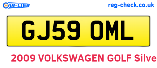 GJ59OML are the vehicle registration plates.