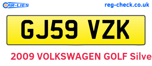 GJ59VZK are the vehicle registration plates.