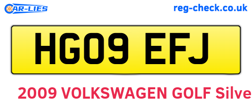 HG09EFJ are the vehicle registration plates.