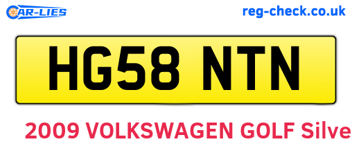 HG58NTN are the vehicle registration plates.