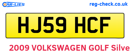 HJ59HCF are the vehicle registration plates.