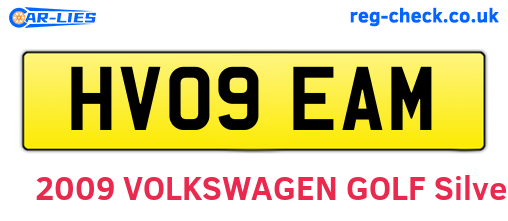 HV09EAM are the vehicle registration plates.